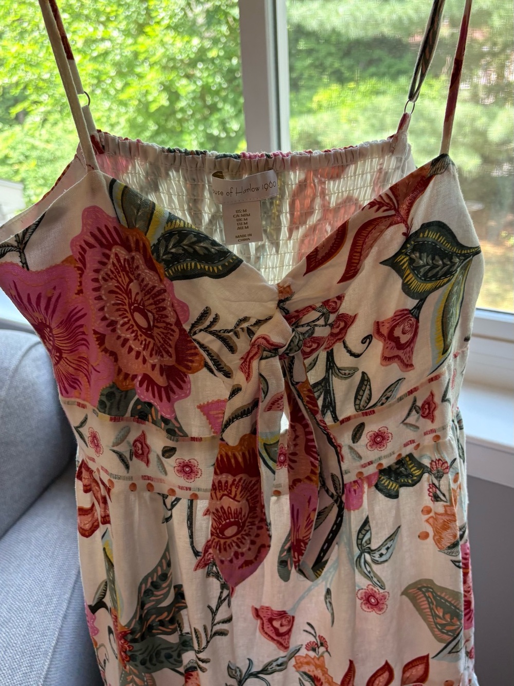 House of Harlow 1960 White Maxi Skirt with Pink & Green Floral Print - Picture 7 of 7